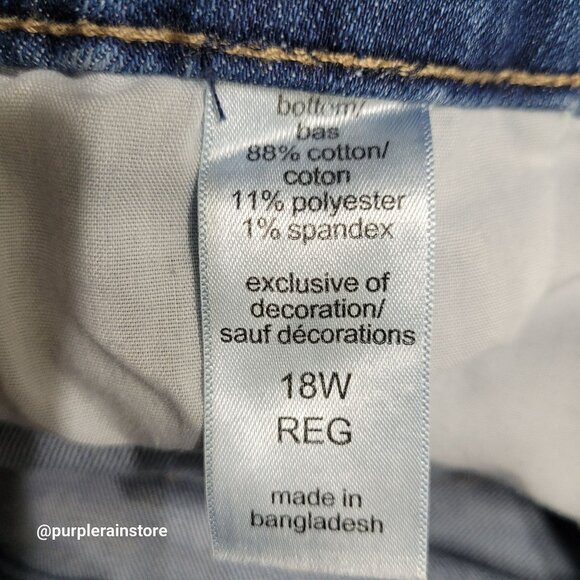 Maurices Jeans Size 18WR Skinny Mid Rise Medium Wash Stretch Denim - Picture 5 of 12